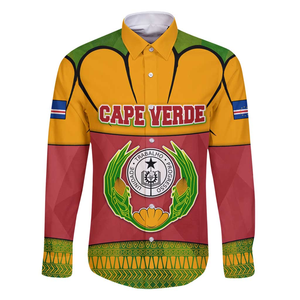 Cape Verde Family Matching Off Shoulder Short Dress and Hawaiian Shirt with One Heart Ten Islands National Emblem Spirit