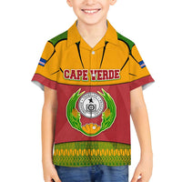 Cape Verde Family Matching Off Shoulder Short Dress and Hawaiian Shirt with One Heart Ten Islands National Emblem Spirit