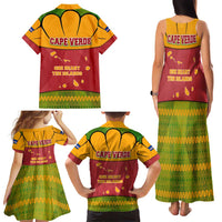 Cape Verde Family Matching Tank Maxi Dress and Hawaiian Shirt with One Heart Ten Islands National Emblem Spirit