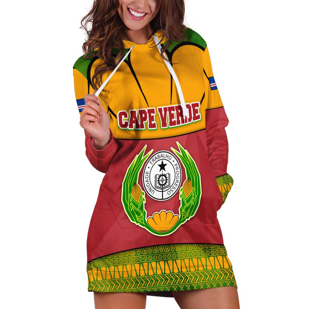 Cape Verde Hoodie Dress with One Heart Ten Islands National Emblem Spirit