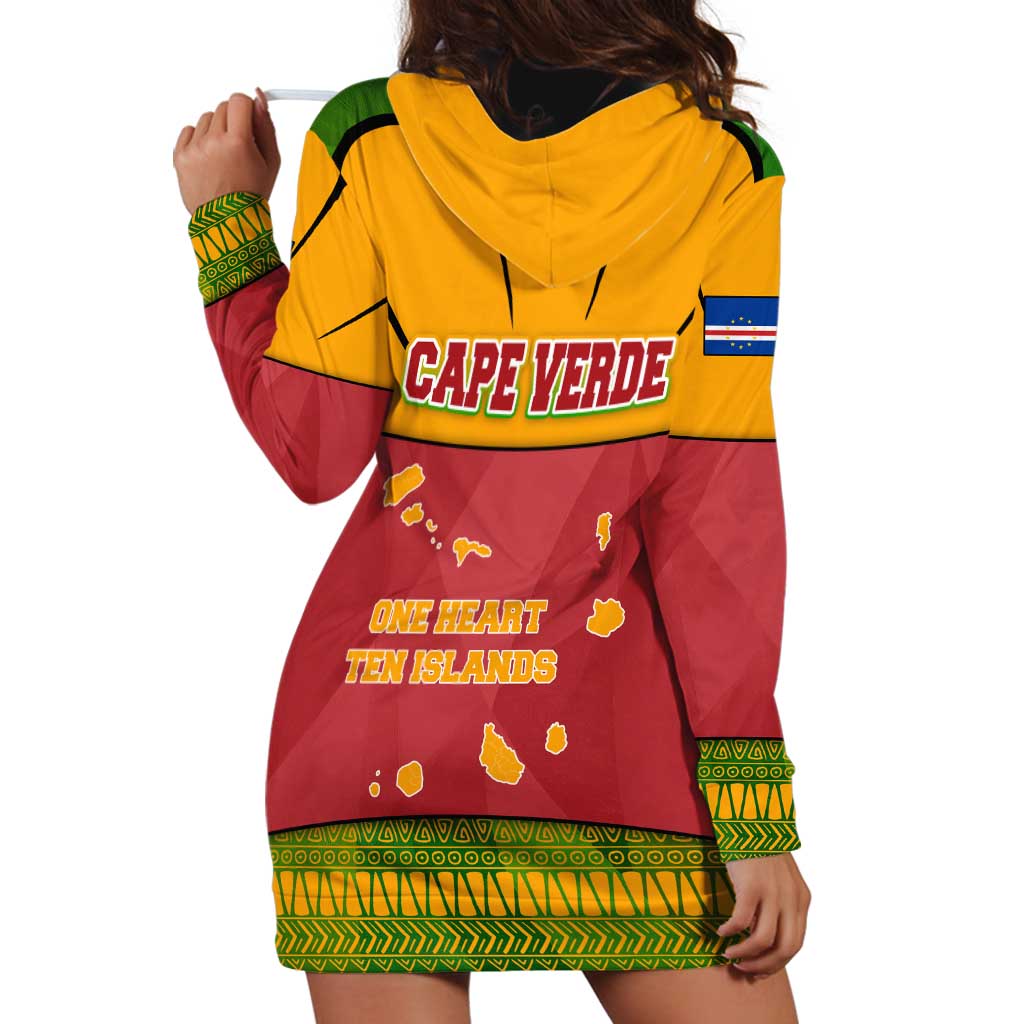 Cape Verde Hoodie Dress with One Heart Ten Islands National Emblem Spirit