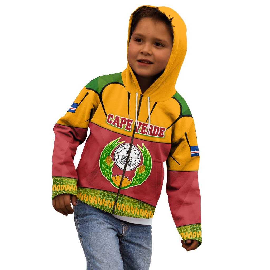 Cape Verde Kid Hoodie with One Heart Ten Islands National Emblem Spirit