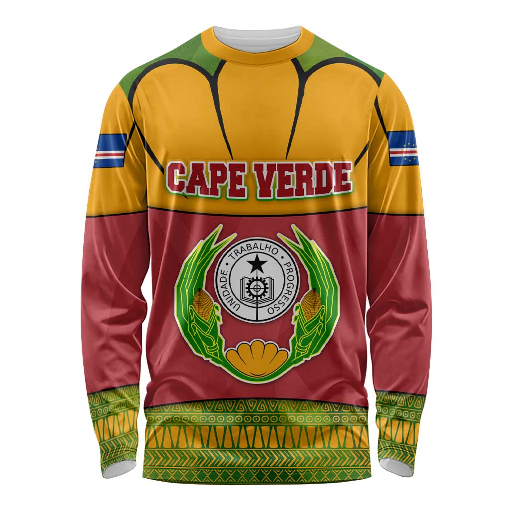 Cape Verde Long Sleeve Shirt with One Heart Ten Islands National Emblem Spirit