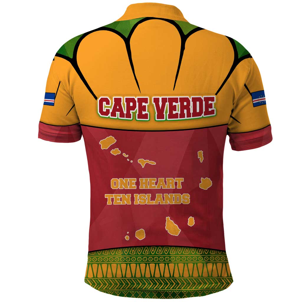 Cape Verde Polo Shirt with One Heart Ten Islands National Emblem Spirit