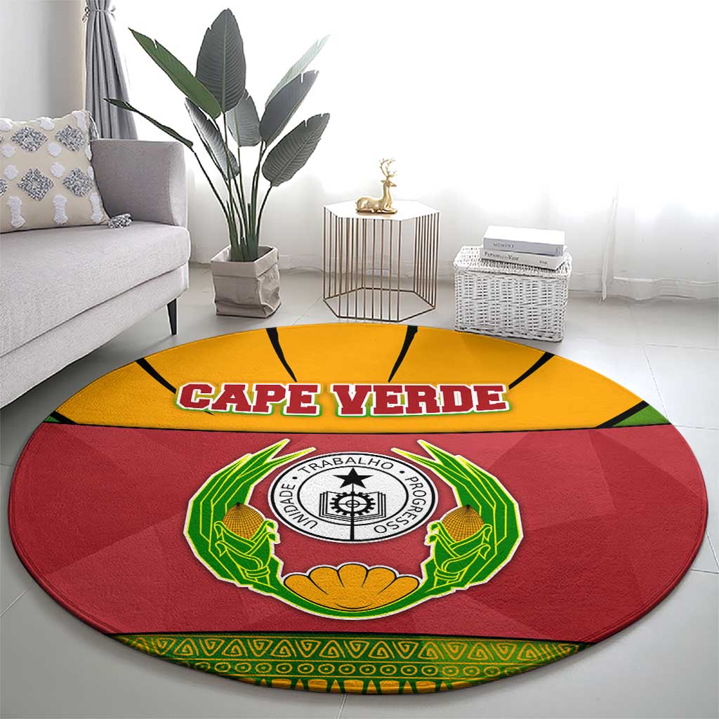 Cape Verde Round Carpet with One Heart Ten Islands National Emblem Spirit