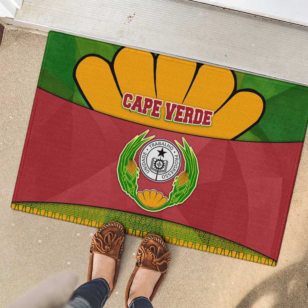 Cape Verde Rubber Doormat with One Heart Ten Islands National Emblem Spirit
