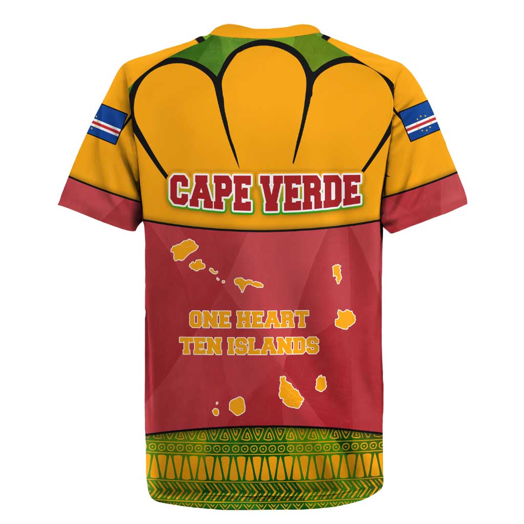Cape Verde Rugby Jersey with One Heart Ten Islands National Emblem Spirit