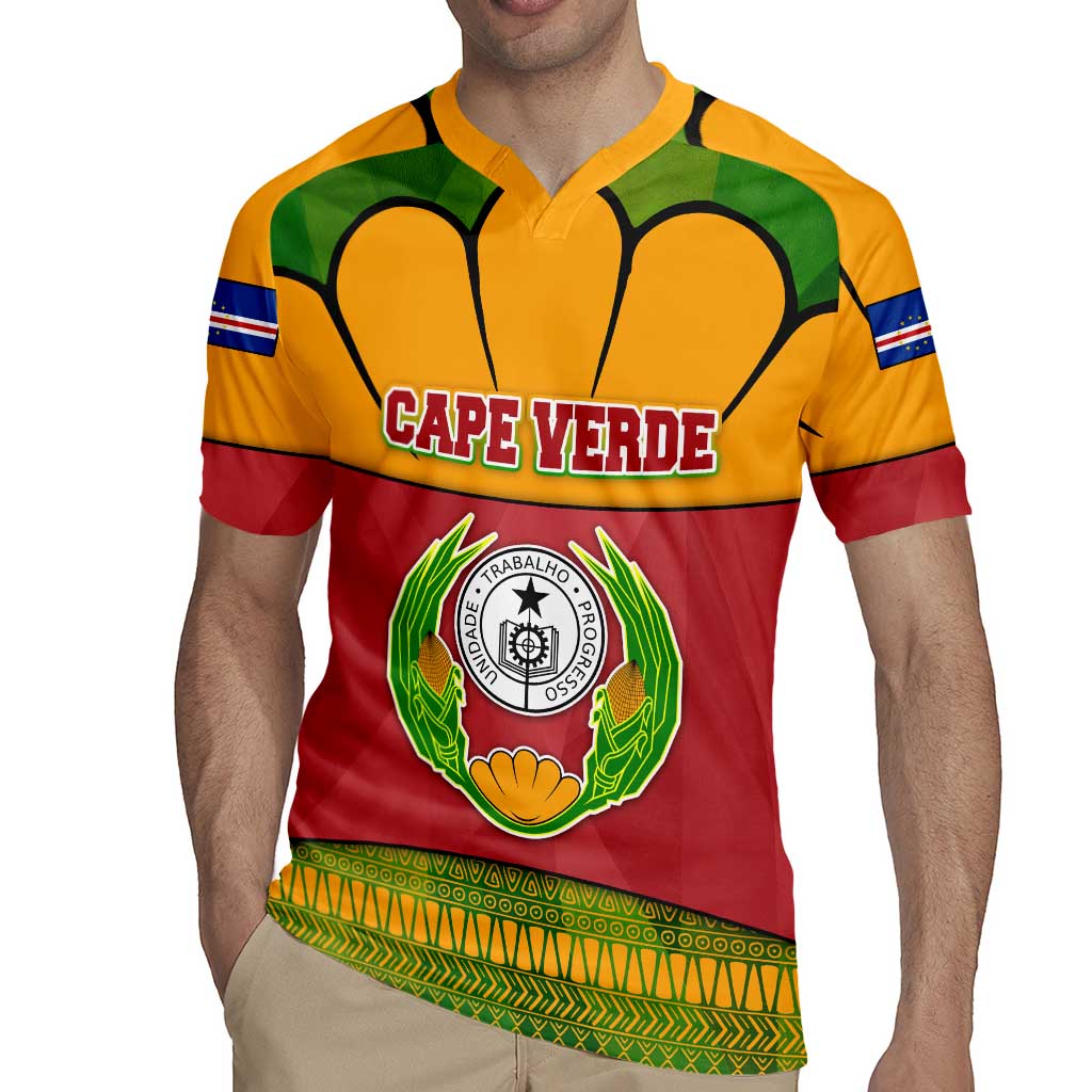 Cape Verde Rugby Jersey with One Heart Ten Islands National Emblem Spirit