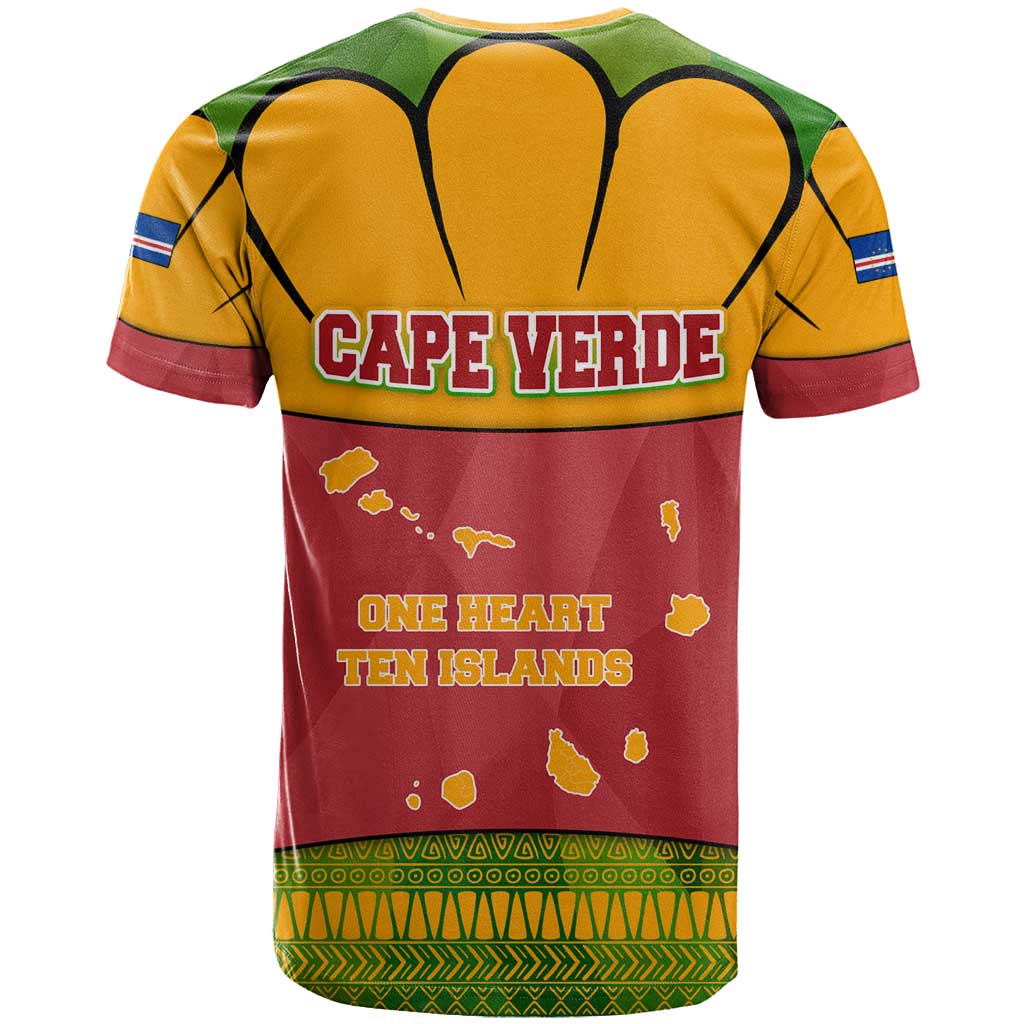 Cape Verde T Shirt with One Heart Ten Islands National Emblem Spirit
