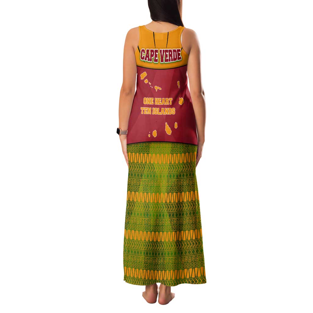 Cape Verde Tank Maxi Dress with One Heart Ten Islands National Emblem Spirit
