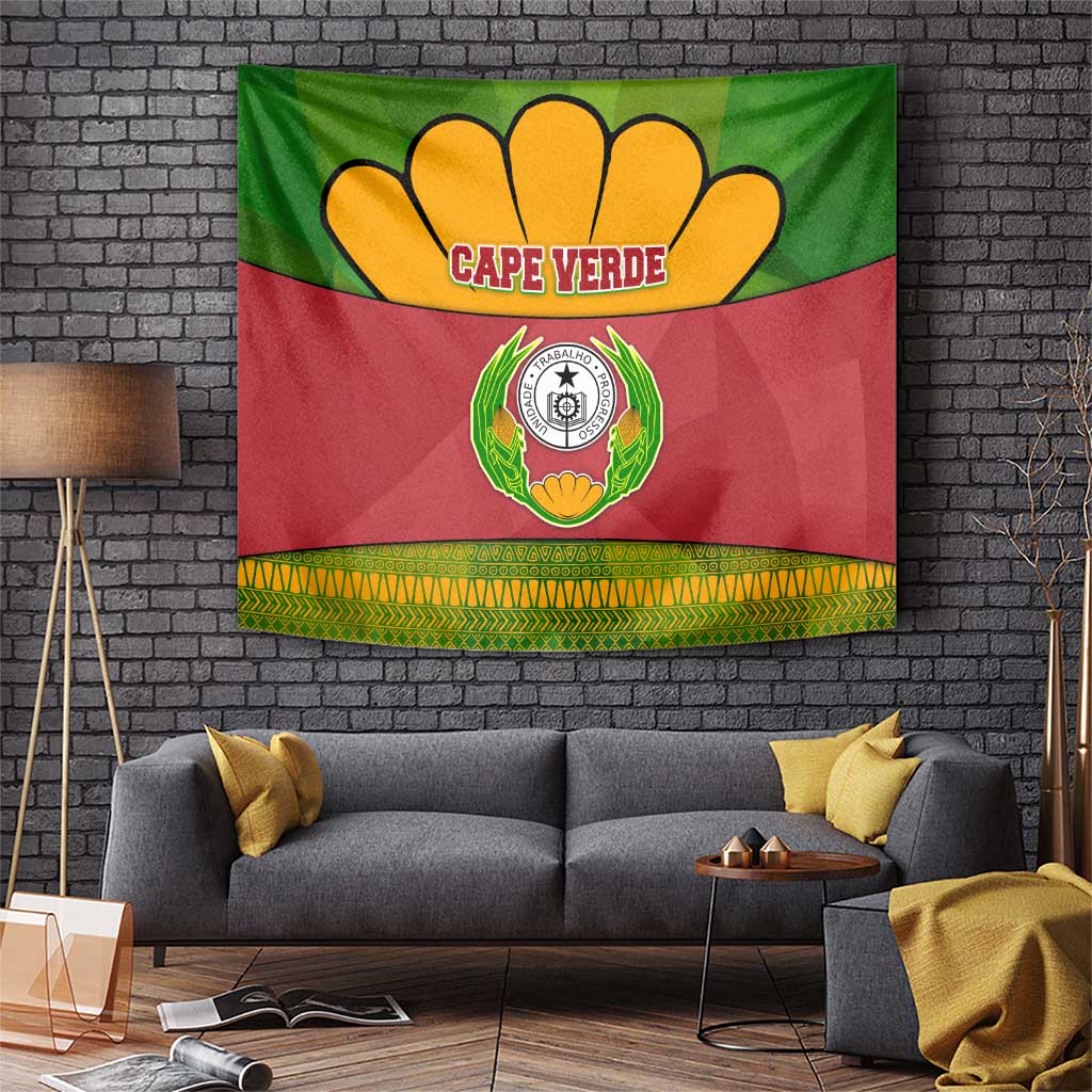 Cape Verde Tapestry with One Heart Ten Islands National Emblem Spirit