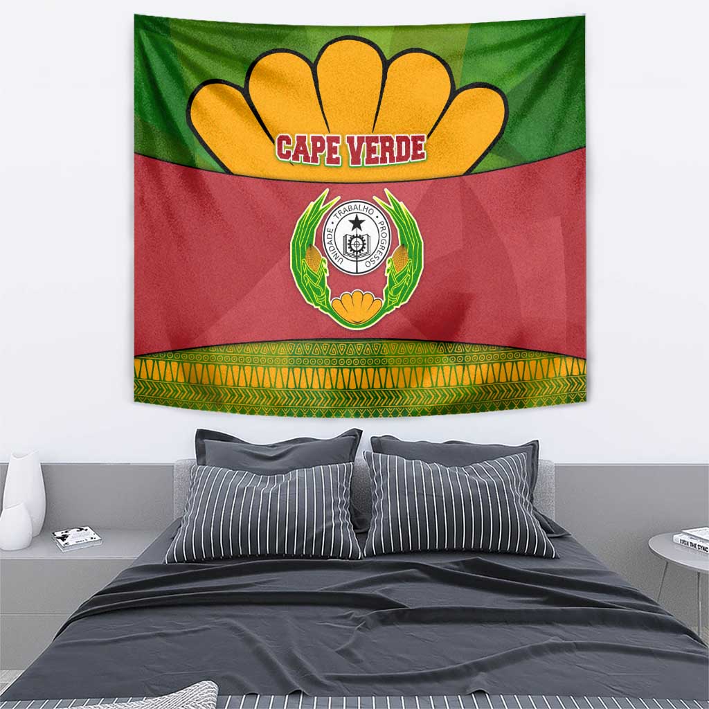 Cape Verde Tapestry with One Heart Ten Islands National Emblem Spirit