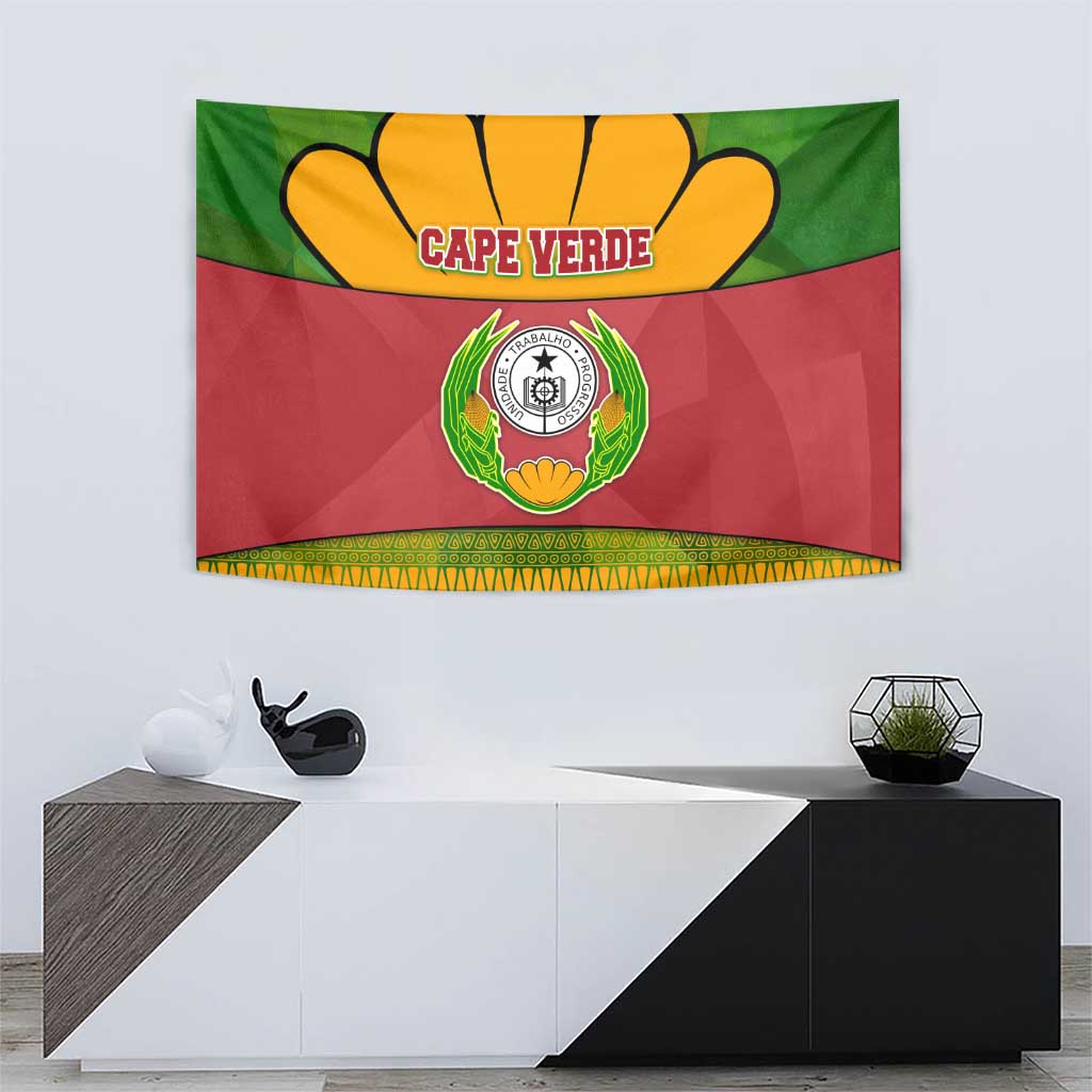 Cape Verde Tapestry with One Heart Ten Islands National Emblem Spirit