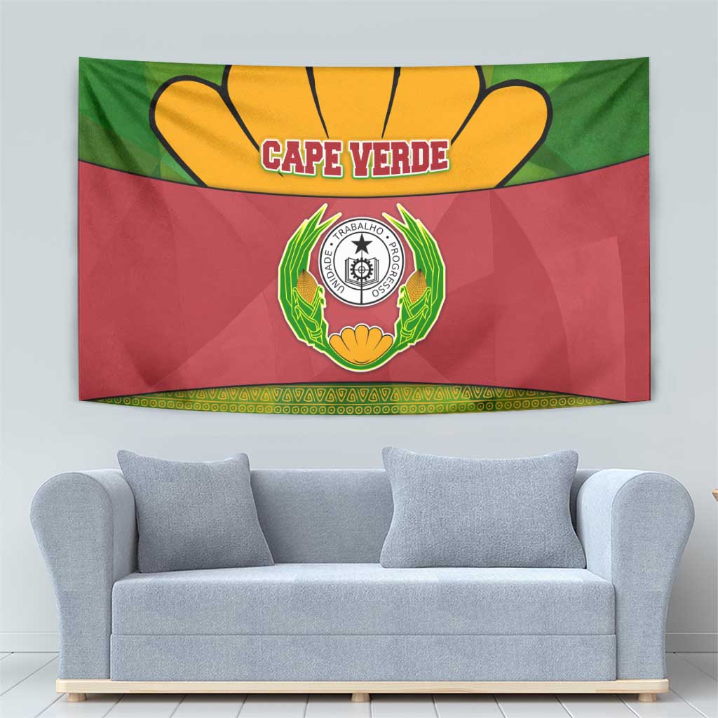 Cape Verde Tapestry with One Heart Ten Islands National Emblem Spirit