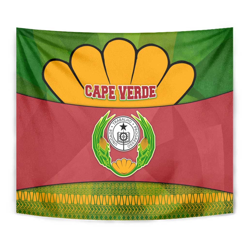Cape Verde Tapestry with One Heart Ten Islands National Emblem Spirit