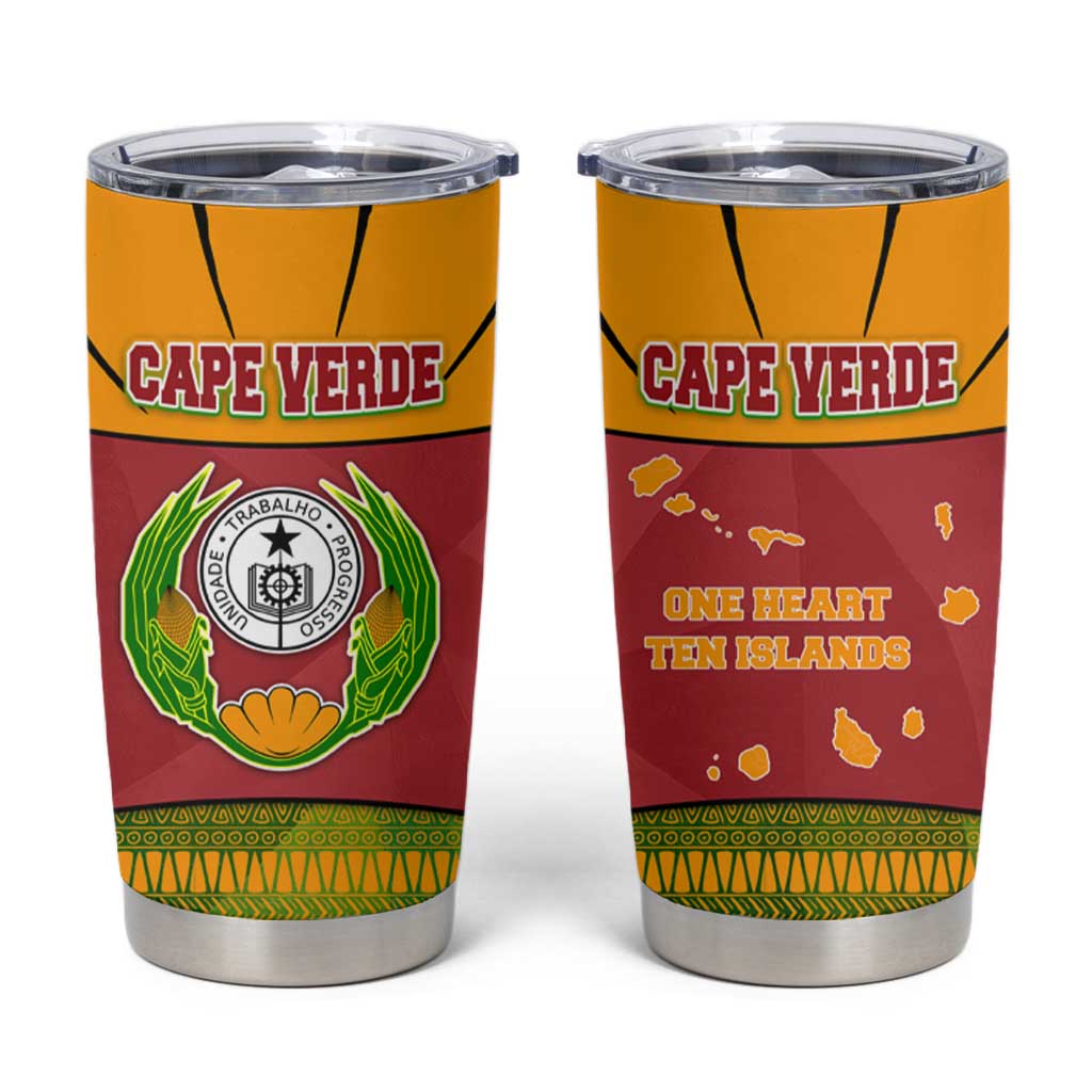 Cape Verde Tumbler Cup with One Heart Ten Islands National Emblem Spirit