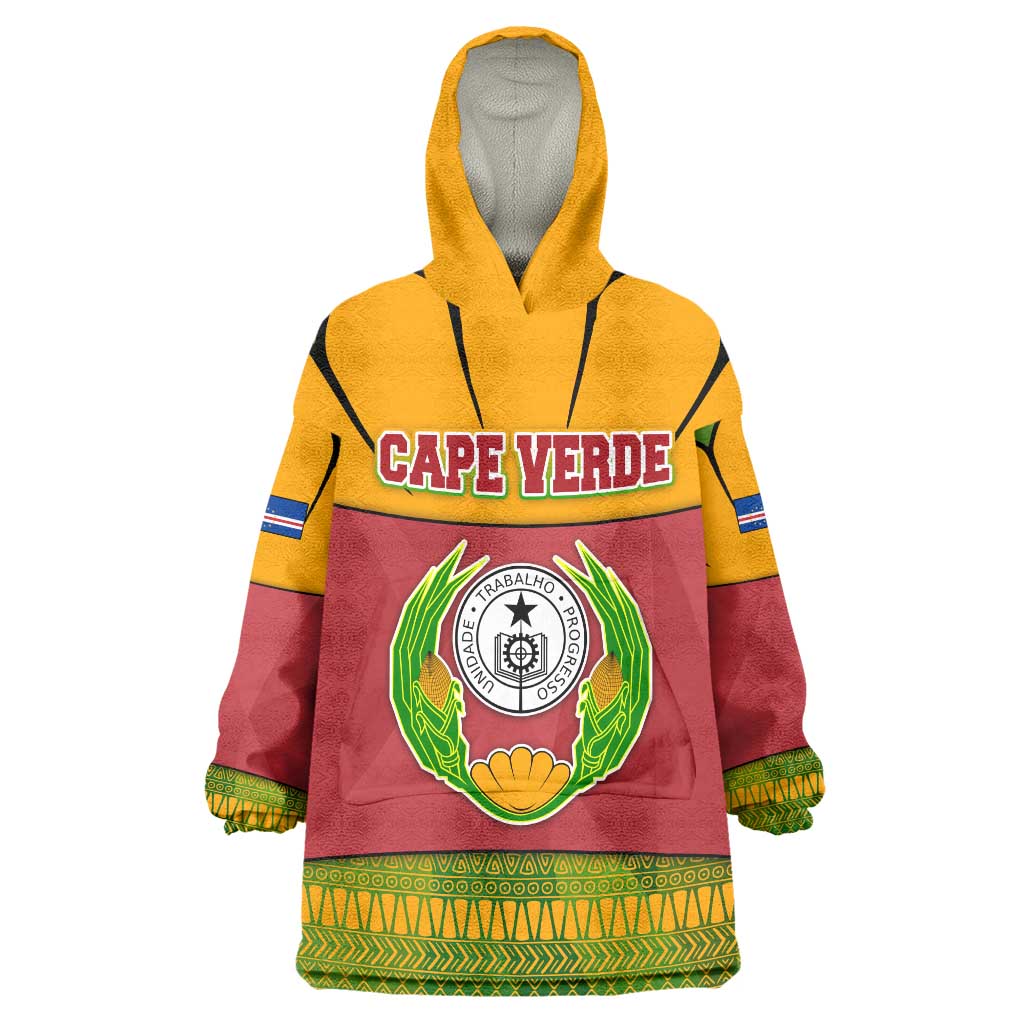 Cape Verde Wearable Blanket Hoodie with One Heart Ten Islands National Emblem Spirit