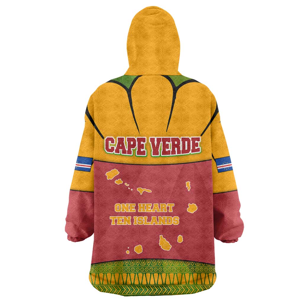 Cape Verde Wearable Blanket Hoodie with One Heart Ten Islands National Emblem Spirit