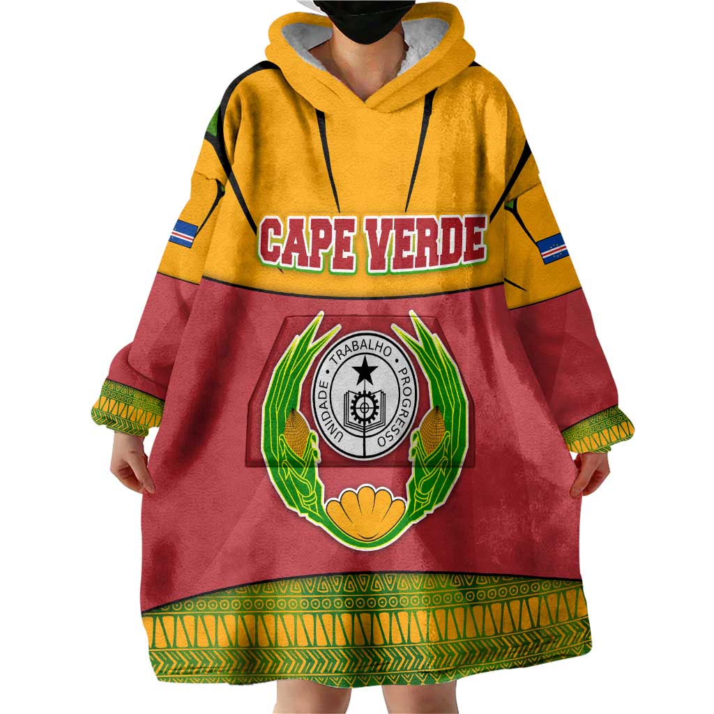 Cape Verde Wearable Blanket Hoodie with One Heart Ten Islands National Emblem Spirit