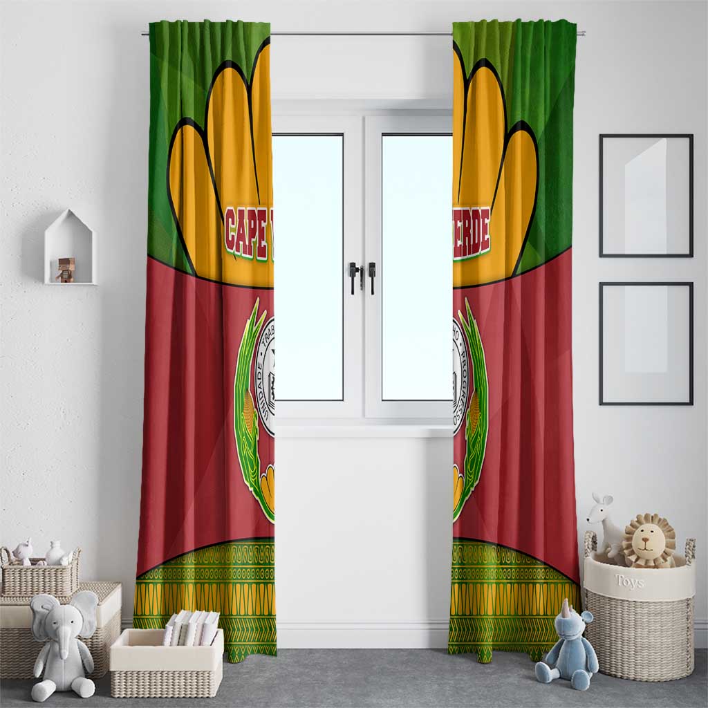 Cape Verde Window Curtain with One Heart Ten Islands National Emblem Spirit
