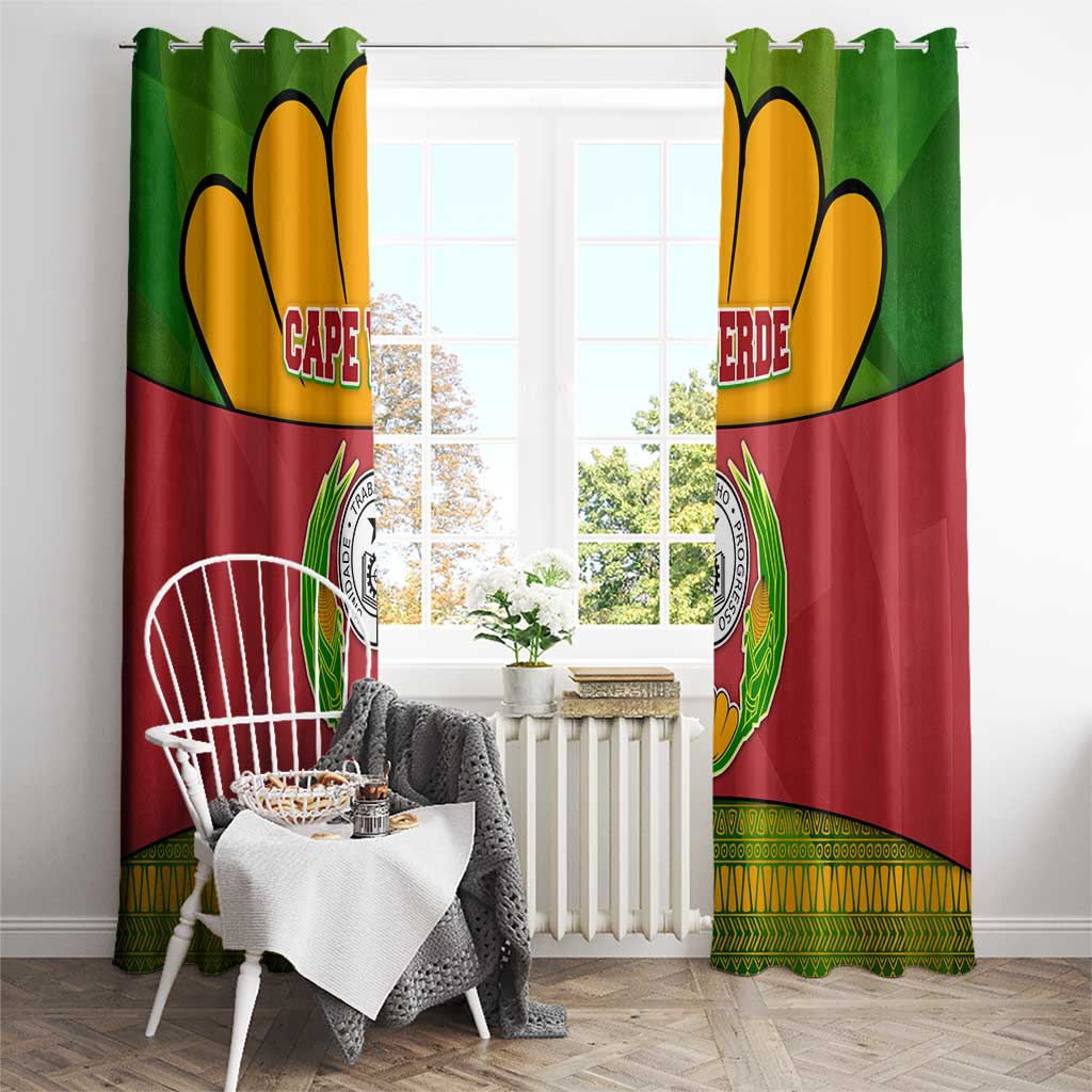 Cape Verde Window Curtain with One Heart Ten Islands National Emblem Spirit