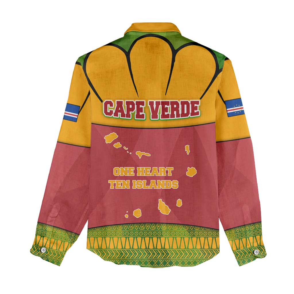 Cape Verde Women Casual Shirt with One Heart Ten Islands National Emblem Spirit