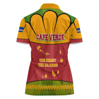 Cape Verde Women Polo Shirt with One Heart Ten Islands National Emblem Spirit