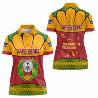 Cape Verde Women Polo Shirt with One Heart Ten Islands National Emblem Spirit