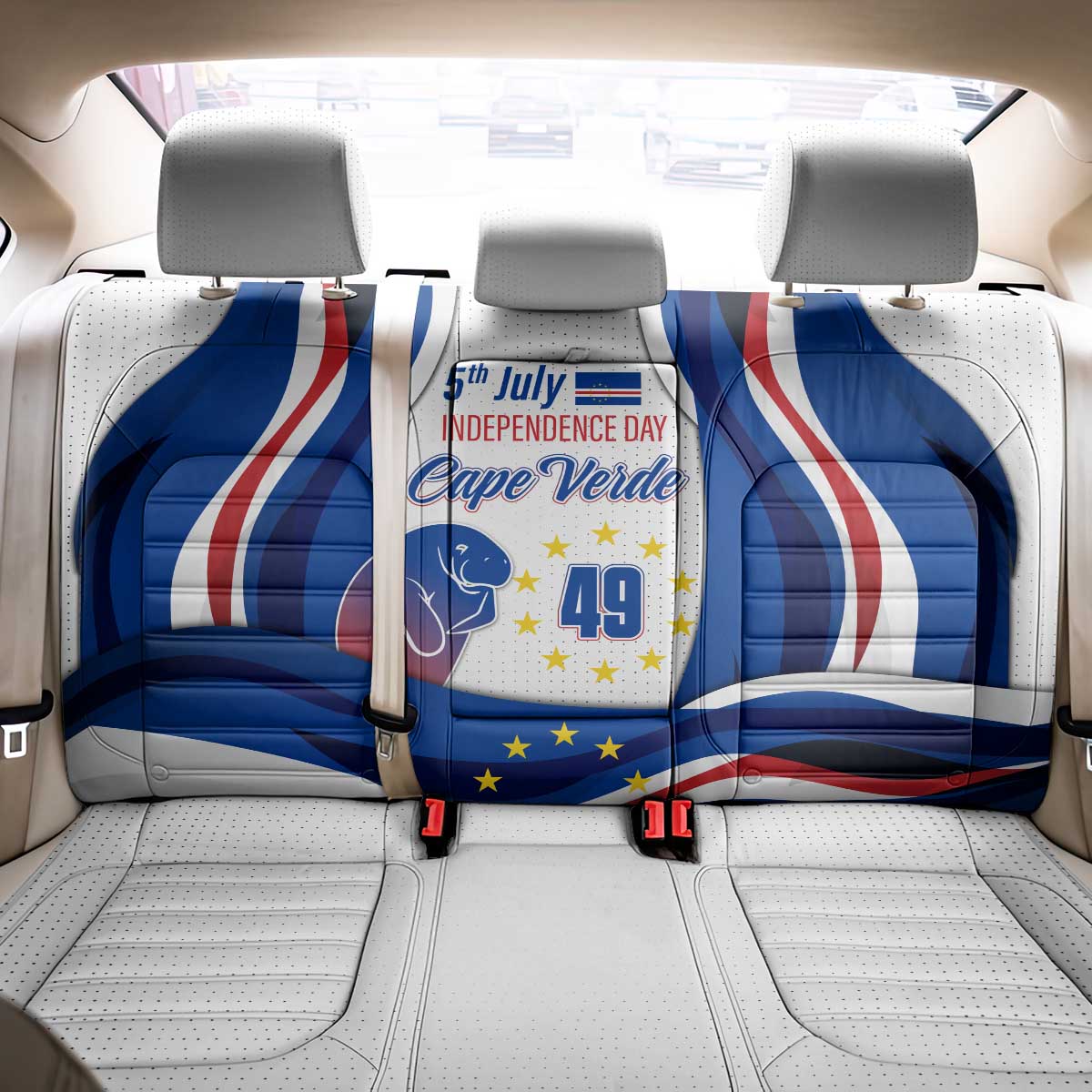Cape Verde Back Car Seat Cover with Independence Day 5th July Flag Celebration Spirit