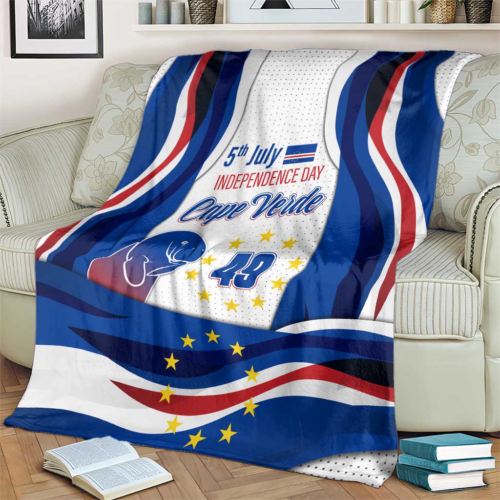 Cape Verde Blanket with Independence Day 5th July Flag Celebration Spirit