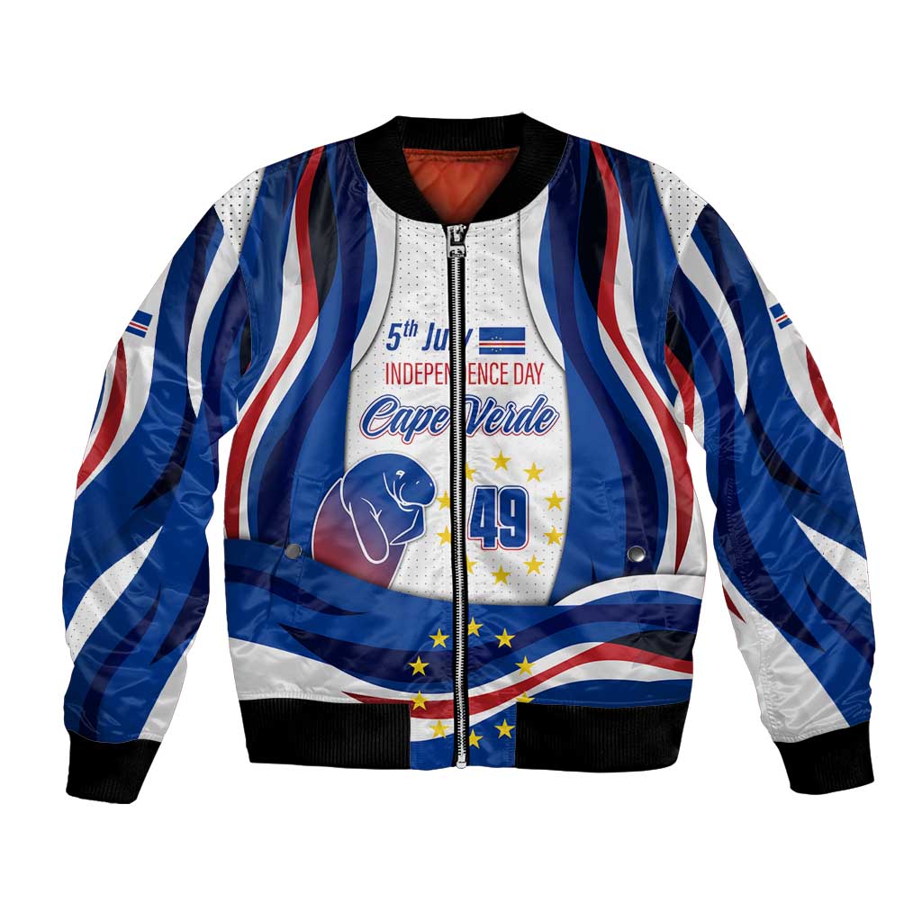Cape Verde Bomber Jacket with Independence Day 5th July Flag Celebration Spirit