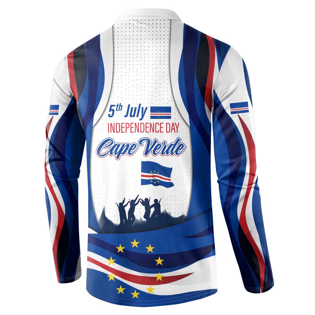 Cape Verde Button Sweatshirt with Independence Day 5th July Flag Celebration Spirit