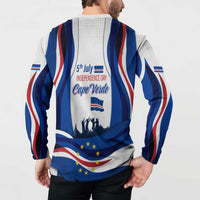 Cape Verde Button Sweatshirt with Independence Day 5th July Flag Celebration Spirit