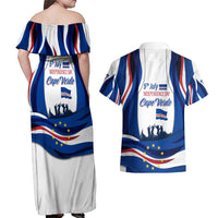 Cape Verde Couples Matching Off Shoulder Maxi Dress and Hawaiian Shirt with Independence Day 5th July Flag Celebration Spirit