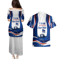 Cape Verde Couples Matching Puletasi and Hawaiian Shirt with Independence Day 5th July Flag Celebration Spirit