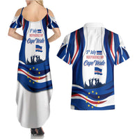Cape Verde Couples Matching Summer Maxi Dress and Hawaiian Shirt with Independence Day 5th July Flag Celebration Spirit