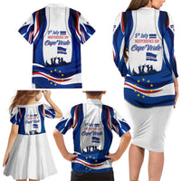 Cape Verde Family Matching Long Sleeve Bodycon Dress and Hawaiian Shirt with Independence Day 5th July Flag Celebration Spirit
