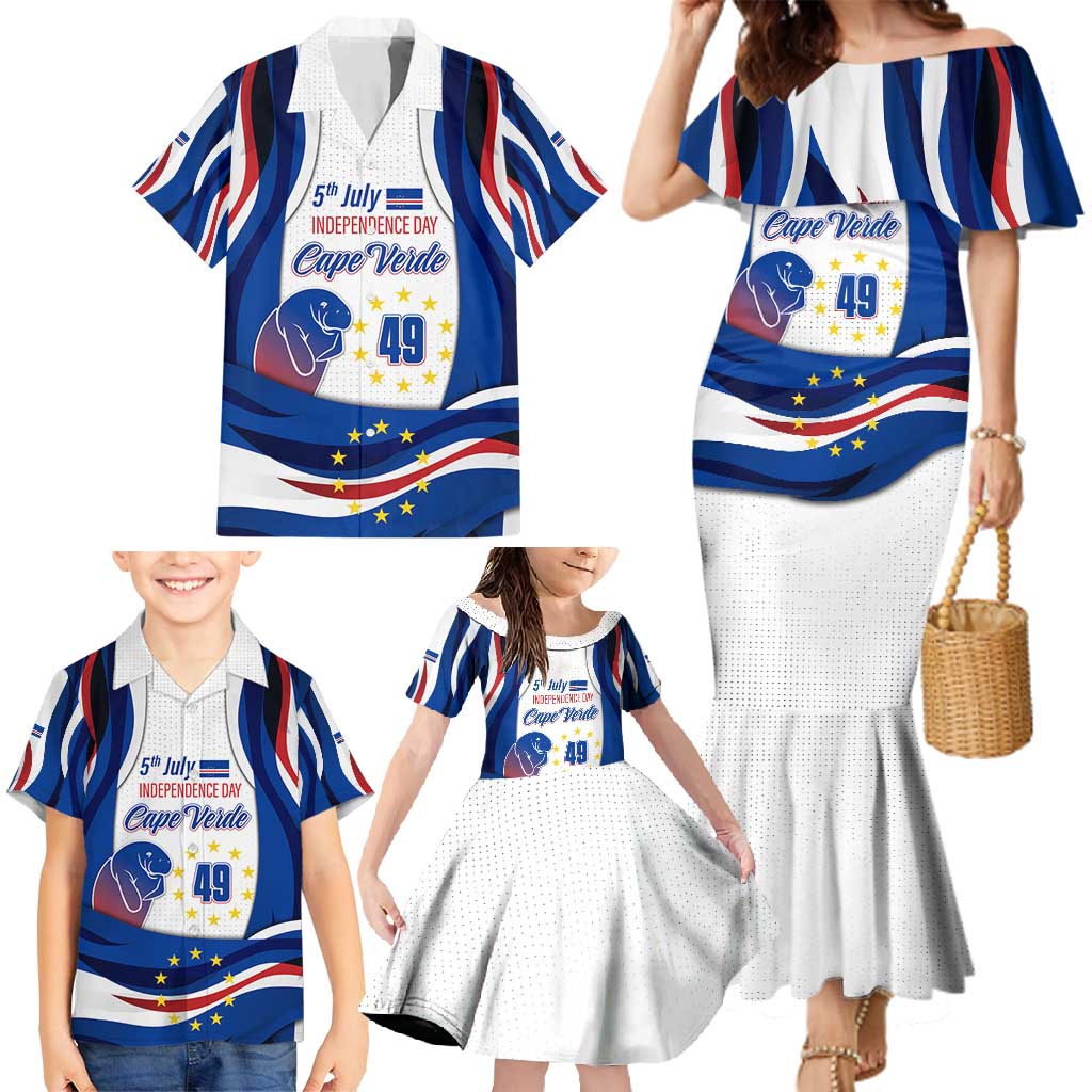 Cape Verde Family Matching Mermaid Dress and Hawaiian Shirt with Independence Day 5th July Flag Celebration Spirit