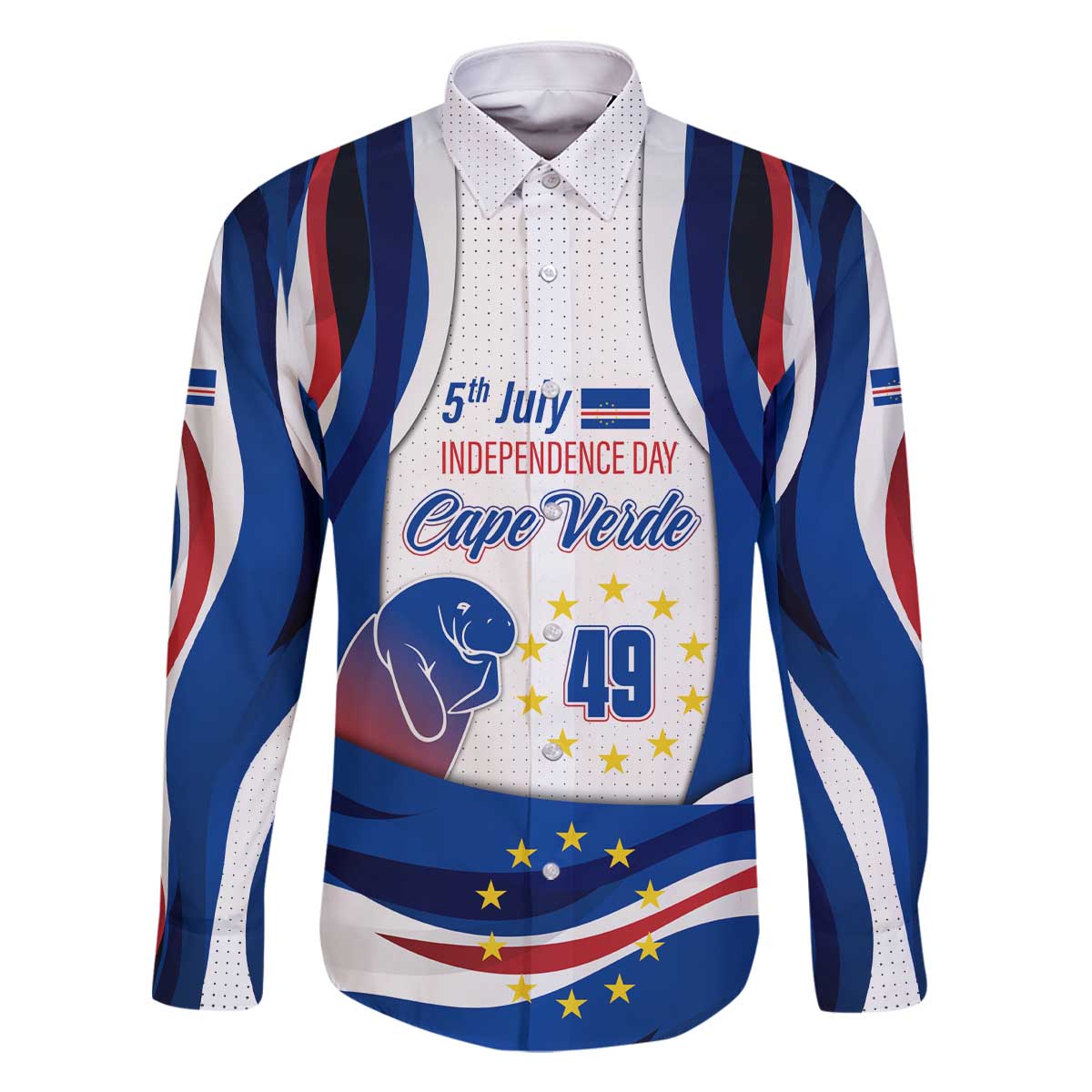 Cape Verde Family Matching Off The Shoulder Long Sleeve Dress and Hawaiian Shirt with Independence Day 5th July Flag Celebration Spirit