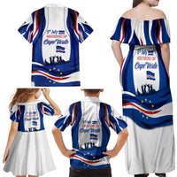 Cape Verde Family Matching Off Shoulder Maxi Dress and Hawaiian Shirt with Independence Day 5th July Flag Celebration Spirit