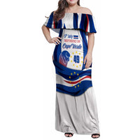 Cape Verde Family Matching Off Shoulder Maxi Dress and Hawaiian Shirt with Independence Day 5th July Flag Celebration Spirit