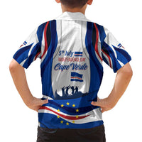 Cape Verde Family Matching Off Shoulder Short Dress and Hawaiian Shirt with Independence Day 5th July Flag Celebration Spirit
