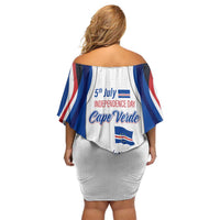 Cape Verde Family Matching Off Shoulder Short Dress and Hawaiian Shirt with Independence Day 5th July Flag Celebration Spirit