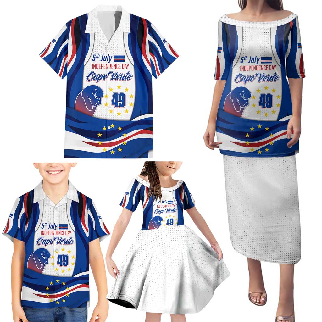 Cape Verde Family Matching Puletasi and Hawaiian Shirt with Independence Day 5th July Flag Celebration Spirit