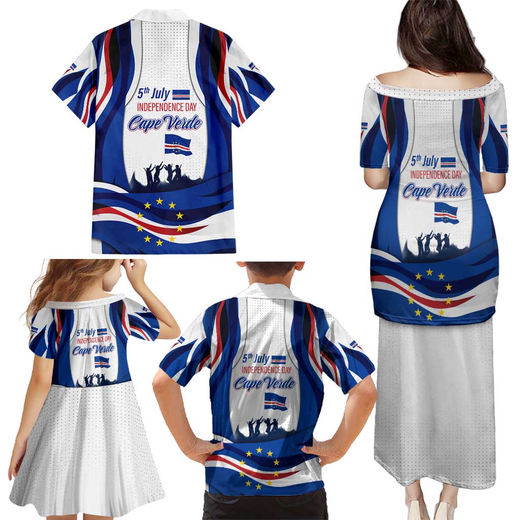 Cape Verde Family Matching Puletasi and Hawaiian Shirt with Independence Day 5th July Flag Celebration Spirit