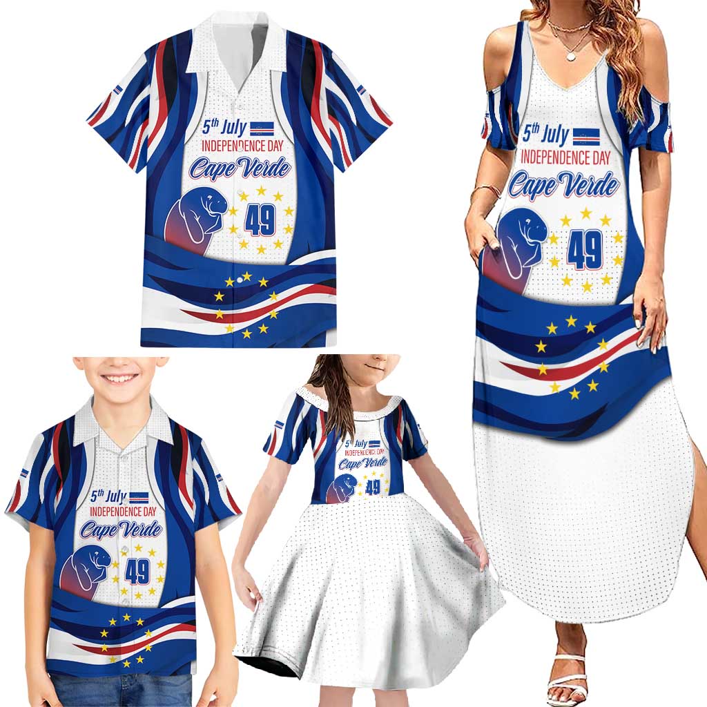 Cape Verde Family Matching Summer Maxi Dress and Hawaiian Shirt with Independence Day 5th July Flag Celebration Spirit