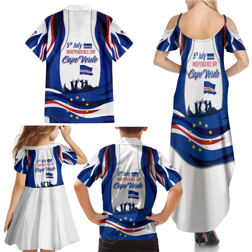 Cape Verde Family Matching Summer Maxi Dress and Hawaiian Shirt with Independence Day 5th July Flag Celebration Spirit