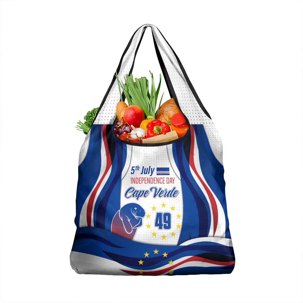 Cape Verde Grocery Bag with Independence Day 5th July Flag Celebration Spirit