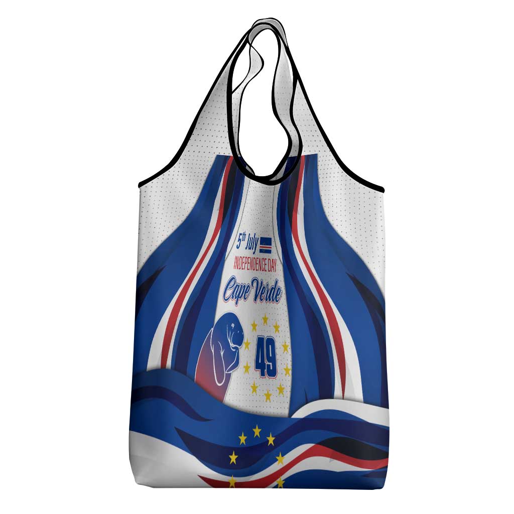 Cape Verde Grocery Bag with Independence Day 5th July Flag Celebration Spirit