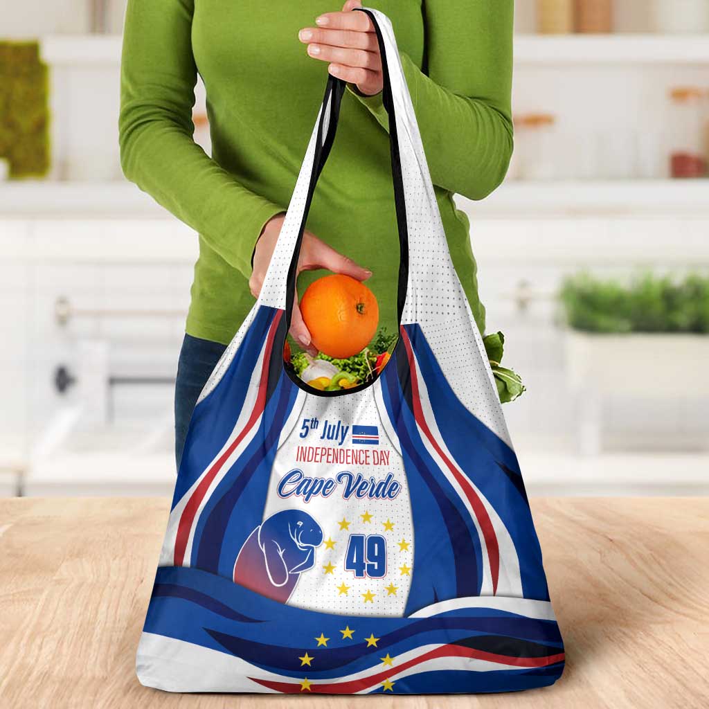 Cape Verde Grocery Bag with Independence Day 5th July Flag Celebration Spirit